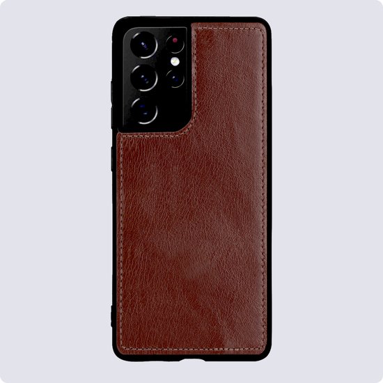 Étui pour Samsung S21 Ultra Case Book Case Amovible 2 en 1 avec protecteur d'écran - Étui pour Samsung Galaxy S21 Ultra Étui portefeuille avec porte-cartes - Marron