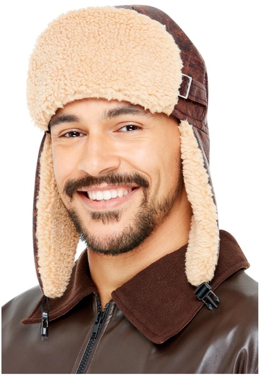 Hoed - Piloot - Lederlook - Bruin