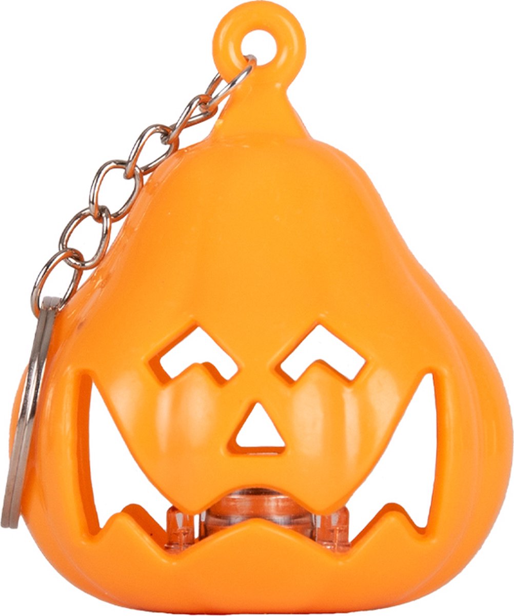 Halloween pompoen sleutelhanger - Sleutelhangers - Sleutelring - Met verlichting - Oranje