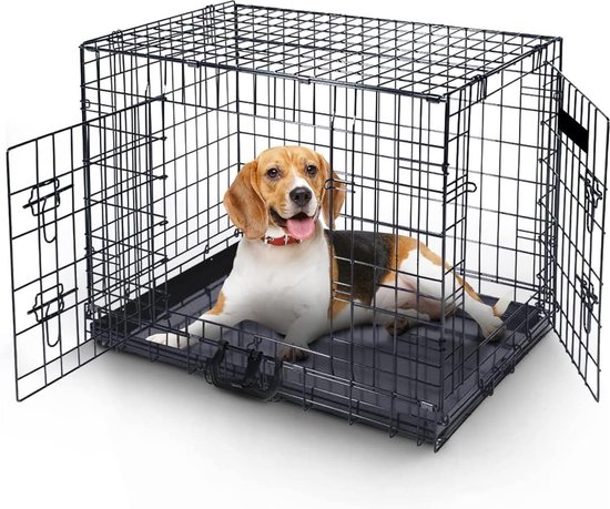 MaxxPet Cage pour Chien 78x48x56 cm - Avec porte coulissante sur le dessus et sur le côté