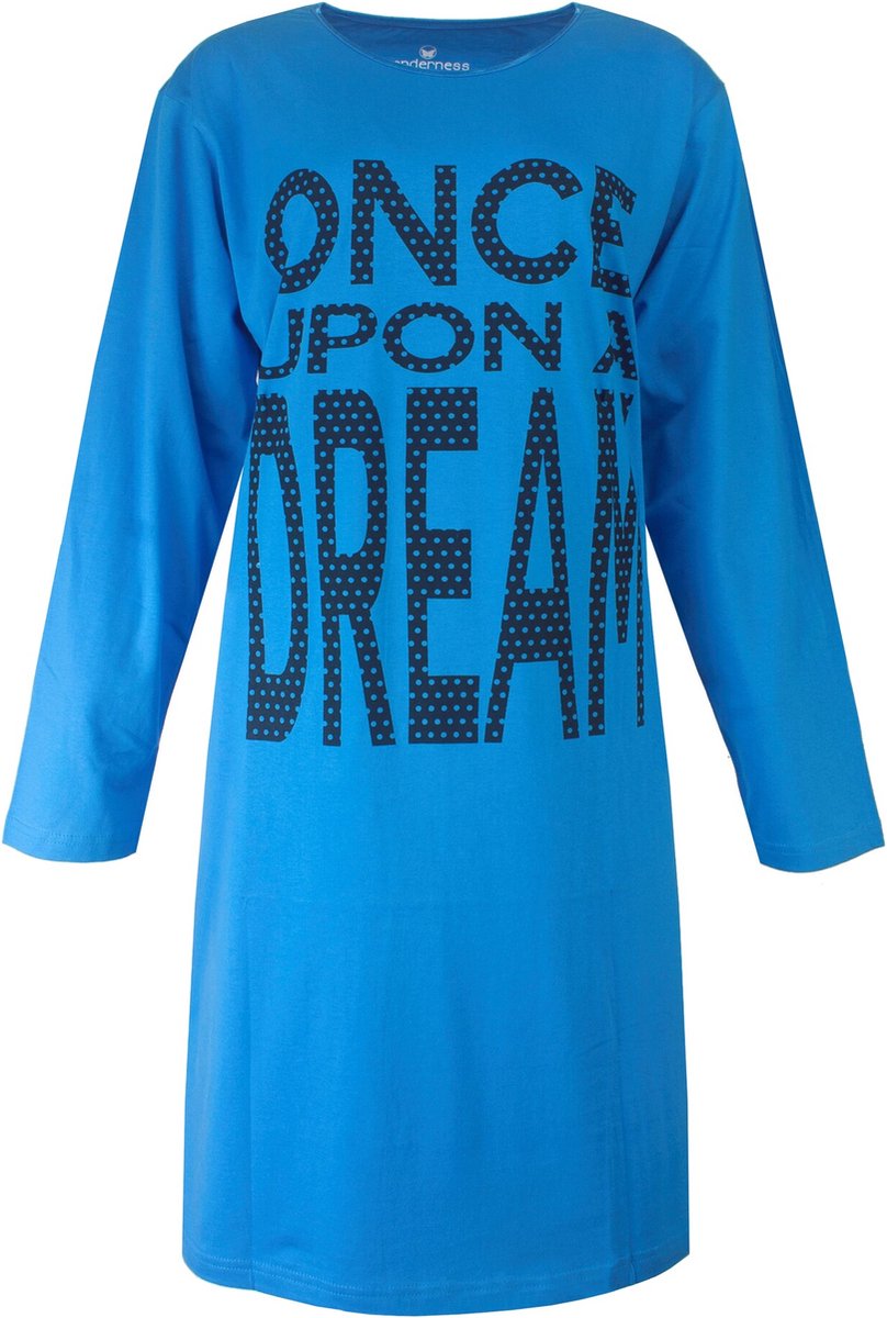 Tenderness Dames Nachthemd - Big Shirt - Helder Blauw