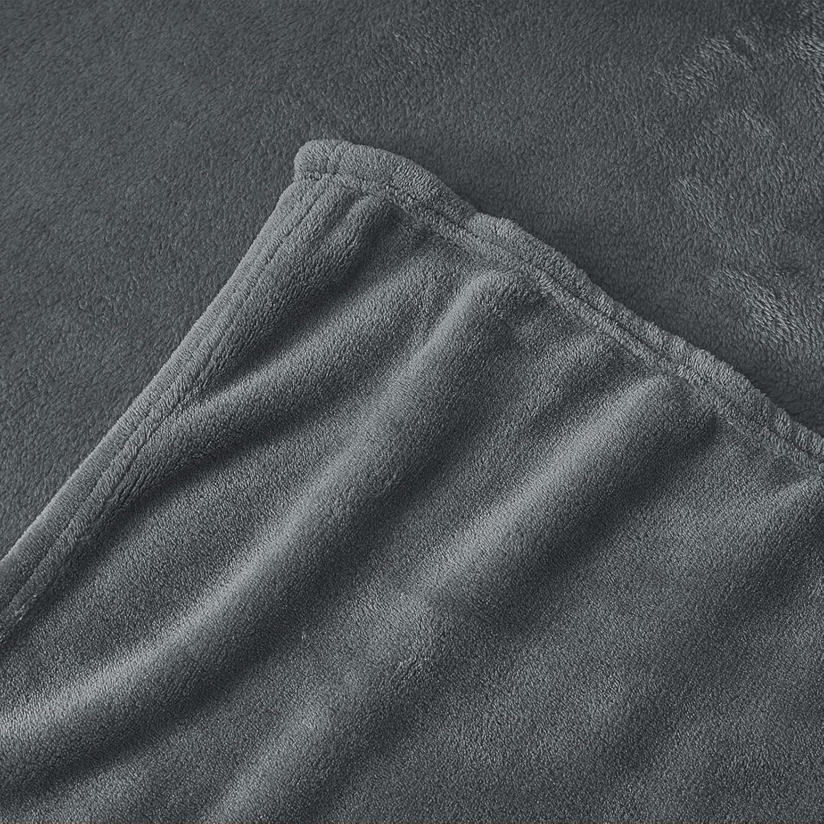Riokem ® Knuffelige Fluffy Deken Sofa - Fleece Deken Donkergrijs voor Bank, XL Deken Zachte Fleece Deken 150 x 200 cm als Bank Deken Bank Deken