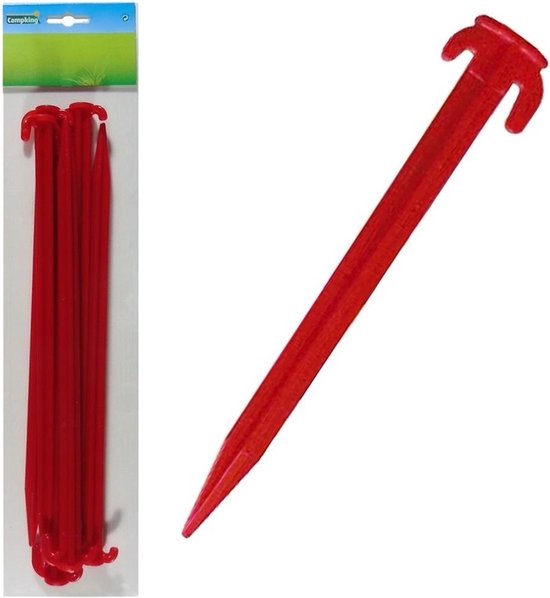 12x Tent haringen van kunststof halfrond 30 cm - Tentharingen - Kampeerspullen - Tent opzetten camping/outdoor benodigdheden