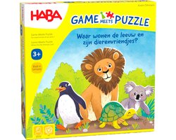 Spel / puzzel - Waar wonen de leeuw en zijn dierenvriendjes? - 3+