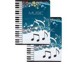 2x A5 muziekschriften met notenbalken lijntjes - educatieve schriften/muziekles schrift