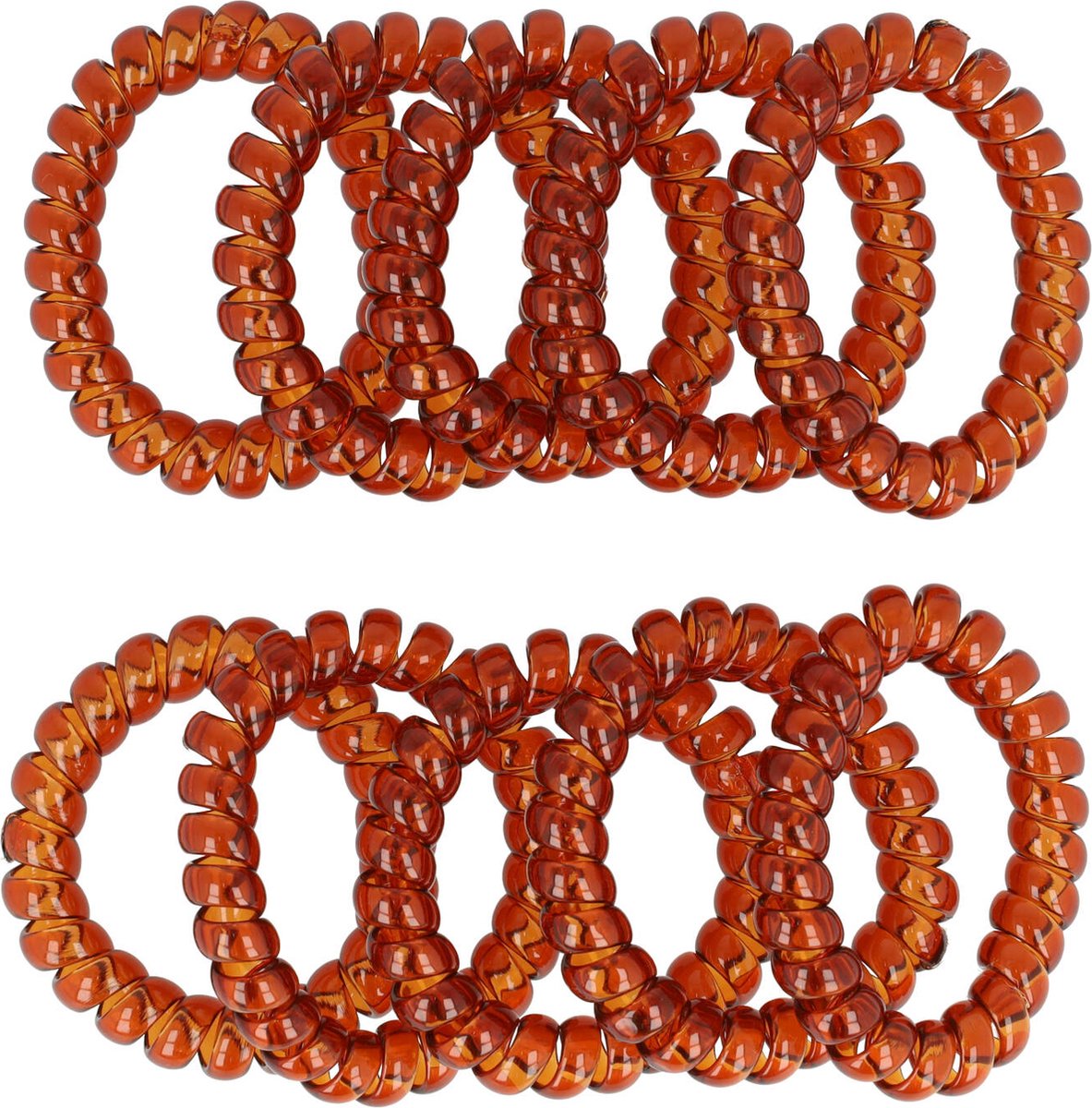 Haarsoires Haarelastieken Invisibobble 5cm - Telefoondraad - Basic - Bruin - Set van 10 - Spiraal Haar Elastieken - Haarvriendelijk