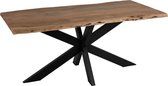 Eettafel | hout | zwart - naturel | 180.5x100x (h)78 cm