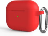 Case Cover geschikt voor Geschikt voor Apple Airpods 3 - Siliconen Rood