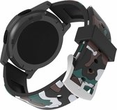 Camouflage bandje voor de Samsung Gear S3 / Galaxy watch 46mm - Siliconen Armband / Polsband / Strap Band / Sportbandje - zwart - wit