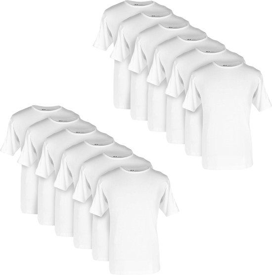 Paulo Vici Basics T-shirt heren - 12-pack - Wit - Ronde hals