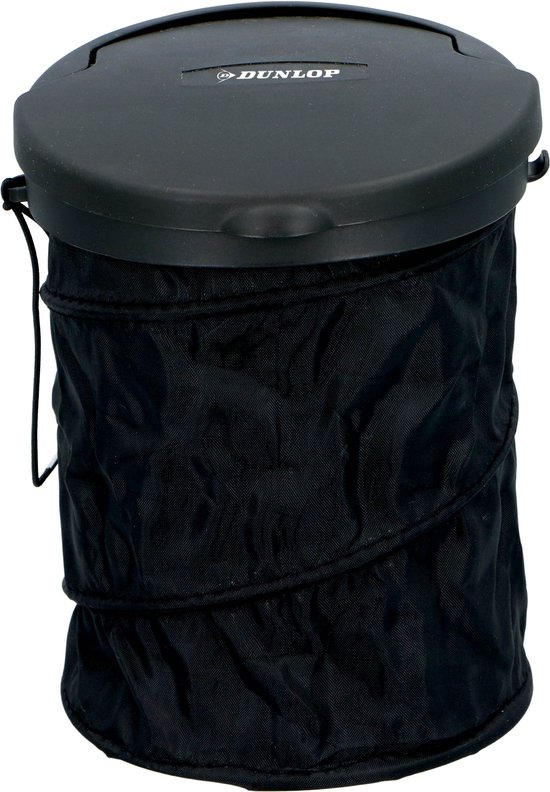 Dunlop opvouwbare auto-afvalbak met deksel – Ø 16 cm