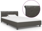 Decoways - Bedframe kunstleer grijs 100x200 cm