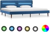 Decoways - Bedframe met LED stof blauw 180x200 cm