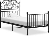 Decoways - Bedframe metaal en multiplex zwart 90x200 cm