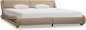 Decoways - Bedframe kunstleer cappuccino 180x200 cm