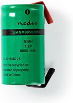 Nedis BANM805020SC Nikkel-metaalhydride-accu 1,2 V 8000 Mah Soldeerlip