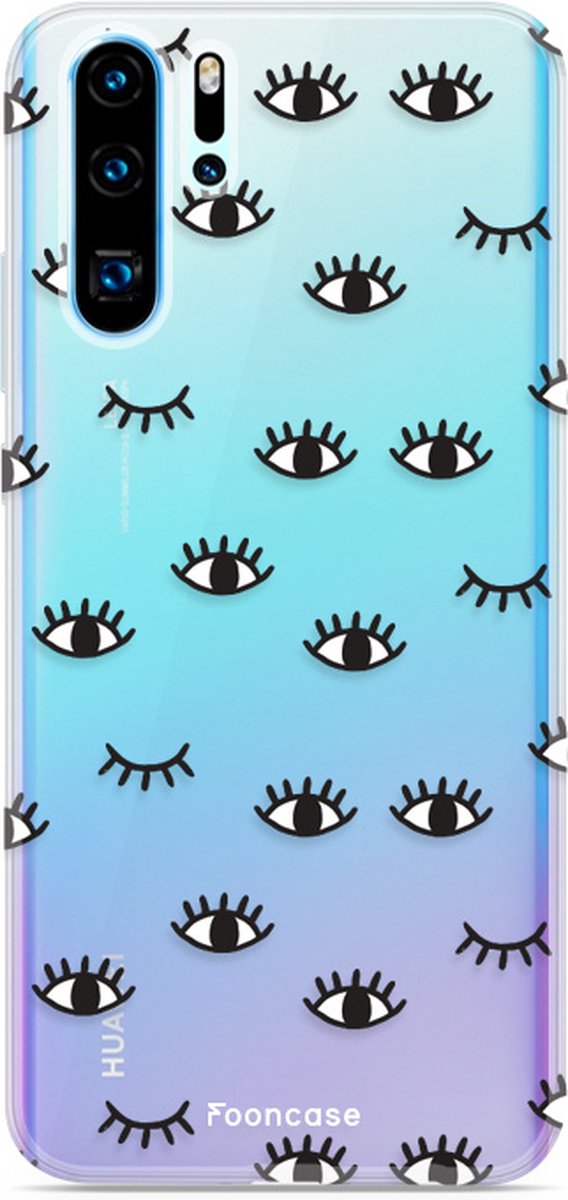 Fooncase Hoesje Geschikt voor Huawei P30 Pro - Shockproof Case - Back Cover / Soft Case - Eyes / Ogen