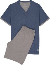 Ceceba heren shortama - blauw met grijs - Maat: S