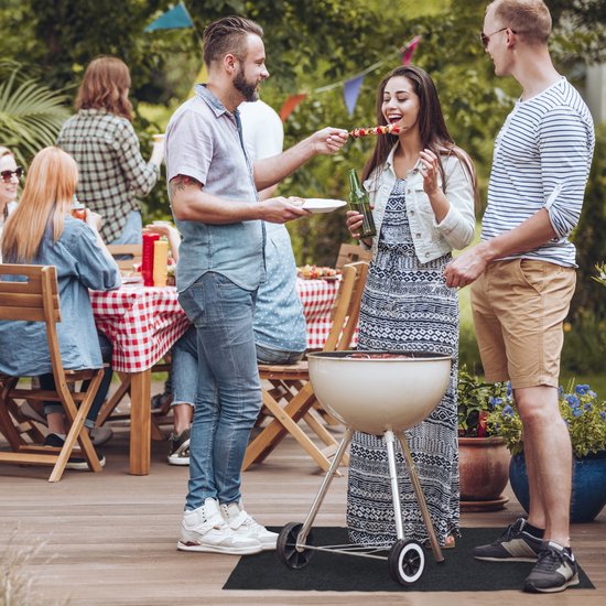 Relaxdays BBQ Mat – 120x100 Cm, Antislip, Wasbaar, Beschermt Terras En Tuin Tegen Vet En Vonken, Antraciet 2 miniatura