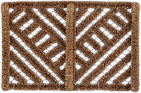 Relaxdays deurmat kokos draadmat - voetmat - kokosmat - buitenmat - 40 x 60 cm - metaal