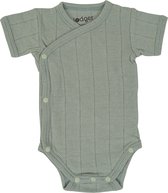 Lodger Baby Rompers Korte Mouw maat 74 - Romper - 100% Katoen - Perfecte Pasvorm - Hydrofiel - Luchtig - Handige Overslag - 6-8M - Groen