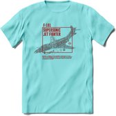 F-101 Vliegtuig T-Shirt | Unisex leger Kleding | Dames - Heren Straaljager shirt | Army F16 | Grappig bouwpakket Cadeau | - Licht Blauw - M