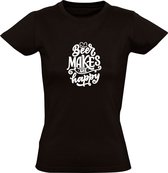 Beer makes me happy | Dames T-shirt | Zwart | Bier maakt mij gelukkig | Borrel | Feest | Quote | Spreuken | Cadeau