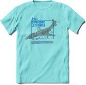 F-101 Vliegtuig T-Shirt | Unisex leger Kleding | Dames - Heren Straaljager shirt | Army F16 | Grappig bouwpakket Cadeau | - Licht Blauw - S