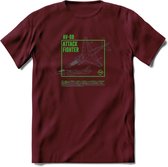 AV-8B Vliegtuig T-Shirt | Unisex leger Kleding | Dames - Heren Straaljager shirt | Army F16 | Grappig bouwpakket Cadeau | - Burgundy - M