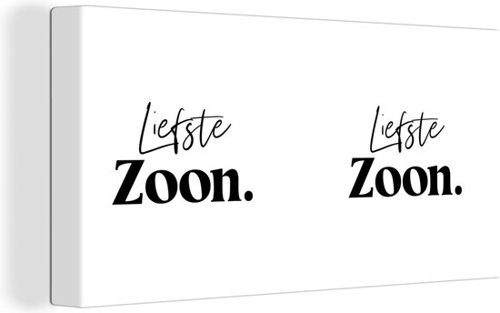 Tableau Peinture Fils - Proverbes - Fils Cher - Zwart - Wit - Citations - Enfant - 80x40 cm - Déco Décoration murale