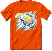 Dieren T-Shirt | Kikker shirt Heren / Dames | Wildlife frog kleding cadeau - Oranje - 3XL