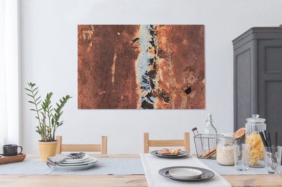 Tableau sur toile Rouille Rouge - Rouille - Métal - 120x80 cm - Décoration murale