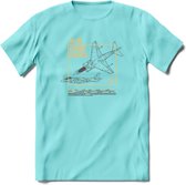 AV-8B Vliegtuig T-Shirt | Unisex leger Kleding | Dames - Heren Straaljager shirt | Army F16 | Grappig bouwpakket Cadeau | - Licht Blauw - S