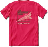 F-106 Vliegtuig T-Shirt | Unisex leger Kleding | Dames - Heren Straaljager shirt | Army F16 | Grappig bouwpakket Cadeau | - Roze - S