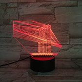 3D Led Lamp Met Gravering - RGB 7 Kleuren - Brug