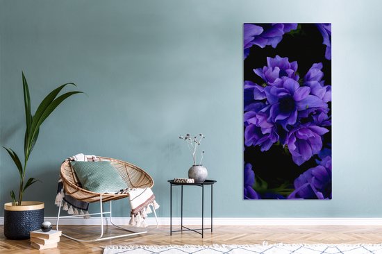 Modèle de peinture sur toile - Fleurs - Violet - 80x160 cm - Décoration murale