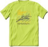 F-15 Vliegtuig T-Shirt | Unisex leger Kleding | Dames - Heren Straaljager shirt | Army F16 | Grappig bouwpakket Cadeau | - Groen - 3XL