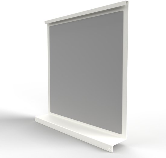 Spiegel Murano | Medium | Wit | Wandspiegel | Metaal | Strak Design | Modern | 63 x 11 x 60 cm