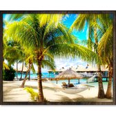 Eagle® Diamond Painting Volwassenen - Palmbomen aan Strand - 50x40cm - Ronde Steentjes