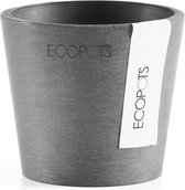 Ecopots Amsterdam 8 - Grey - Ø8 x H7 cm - Ronde grijze bloempot / plantenpot