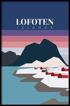 Walljar - Lofoten Norway Dawn II - Muurdecoratie - Poster met lijst