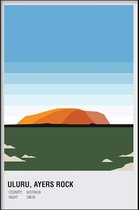 Walljar - Uluru Australia - Muurdecoratie - Poster met lijst