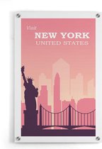 Walljar - New York United States - Muurdecoratie - Plexiglas schilderij