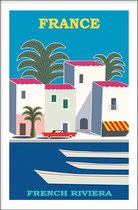 Walljar - French Riviera - Muurdecoratie - Poster met lijst