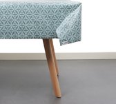 Raved Tafelkleed/Tafelzeil Mandala Design Groen/Wit ↔ 140 cm x ↕ 100 cm - PVC- Afwasbaar