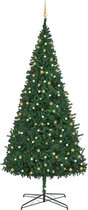 vidaXL Kunstkerstboom met LED's en kerstballen 400 cm groen
