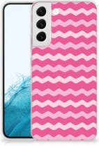 Bumper Hoesje Geschikt voor Samsung Galaxy S22 Plus Smartphone hoesje Waves Pink