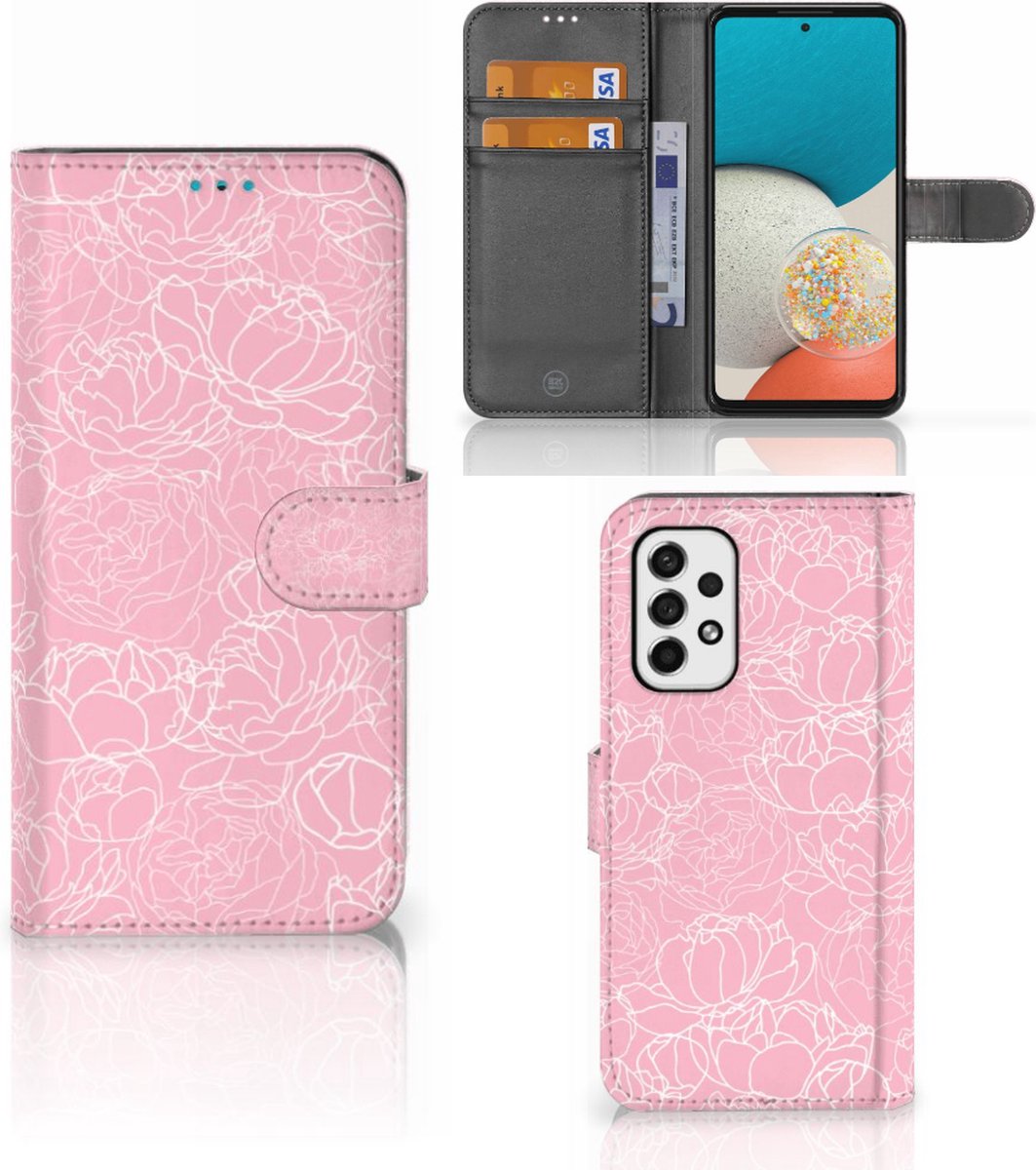 Samsung Galaxy A53 Hoesje White Flowers