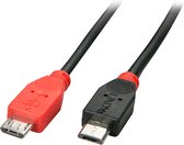 LINDY USB-kabel USB 2.0 USB-micro-B stekker, USB-micro-B stekker 1.00 m Zwart Met OTG-functie