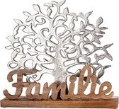 Familie boom levensboom - 10x47x51 cm - aluminium en mangohout